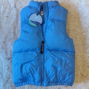 NWT Ocean Laundry Kids Blue Puffer Vest Padded Boys or Girls Size 12 Retail $120